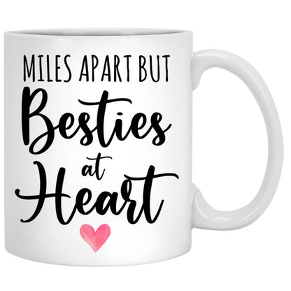 Miles Apart But Besties At Heart, Custom Photo, Personalized Coffee Mug, Custom Best Friend Gift