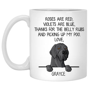 Roses are Red, Funny Great Dane Personalized Coffee Mug, Custom Gifts for Dog Lovers