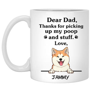 Thanks for picking up my poop and stuff, Funny Akita Personalized Coffee Mug, Custom Gifts for Dog Lovers
