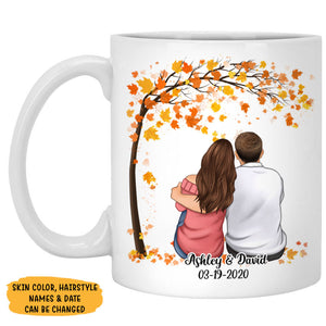 To my husband To the world you are one person, Fall Tree Mugs, Anniversary gifts, Personalized gifts for him
