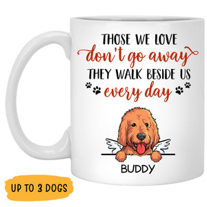 Beside Us, Custom Memorial Dogs Mug, Personalized Gifts for Dog Lovers