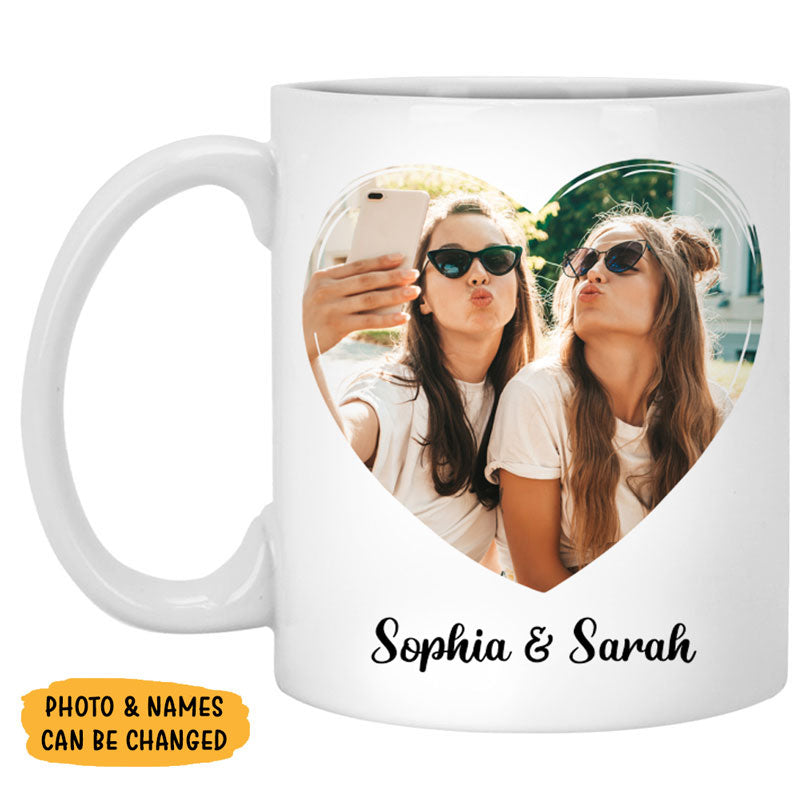 Besties Personalized Mugs with Heart