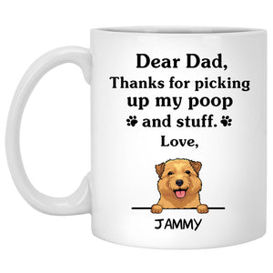Thanks for picking up my poop and stuff, Funny Norfolk Terrier Personalized Coffee Mug, Custom Gifts for Dog Lovers
