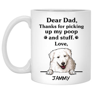 Thanks for picking up my poop and stuff, Funny Maremma Sheepdog Personalized Coffee Mug, Custom Gifts for Dog Lovers