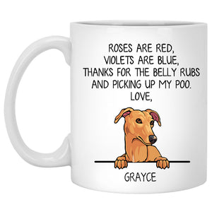 Roses are Red, Funny Greyhound Personalized Coffee Mug, Custom Gifts for Dog Lovers