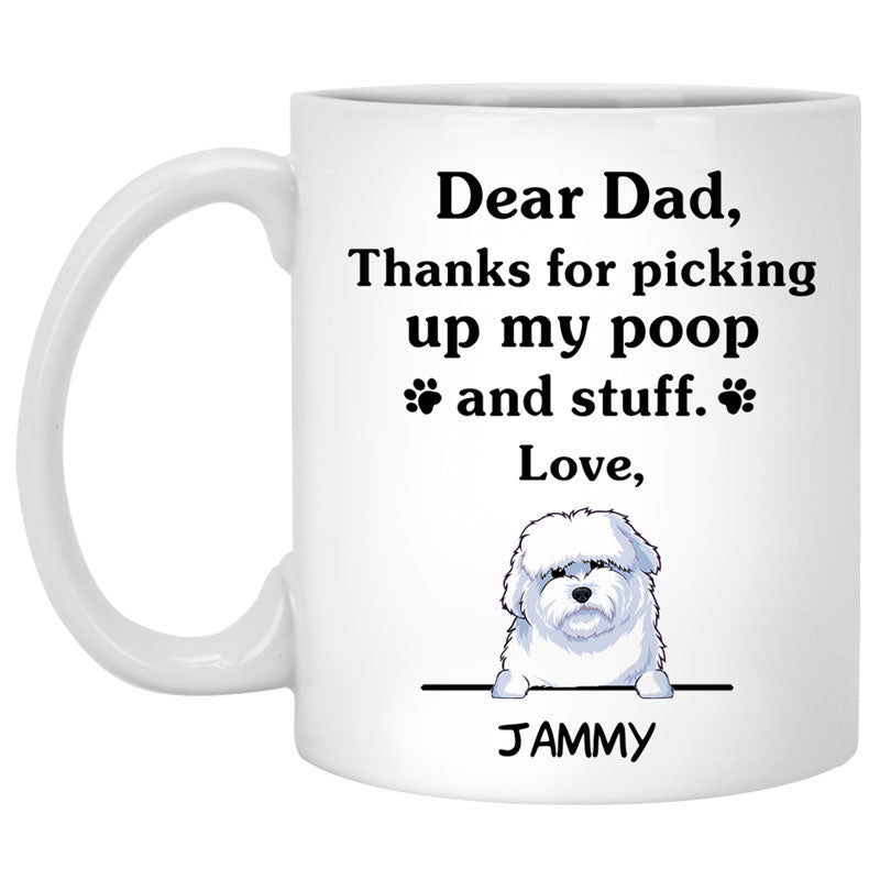 Thanks for picking up my poop and stuff, Funny Coton de Tulear Personalized Coffee Mug, Custom Gifts for Dog Lovers