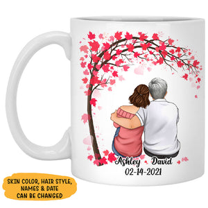To my boyfriend Promise Encourage Inspire, Couple Tree, Customized mug, Anniversary gift, Valentine's Day gift