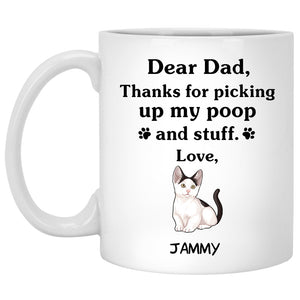 Thanks for picking up my poop and stuff, Funny Munchkin Cat Personalized Coffee Mug, Custom Gift for Cat Lovers