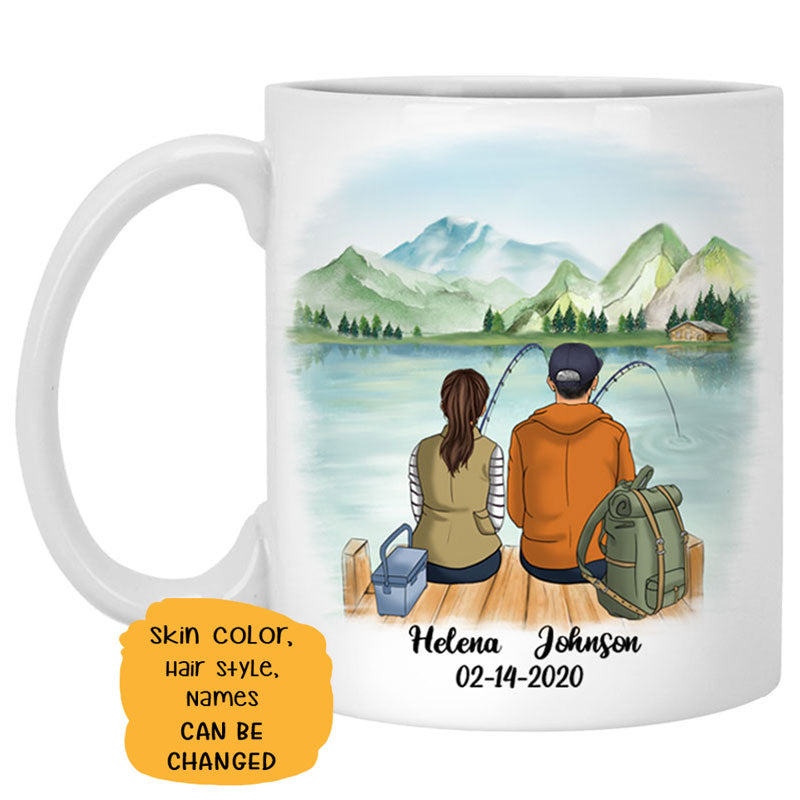 I Love Going Fishing With My Uncle' Two-Tone Mug