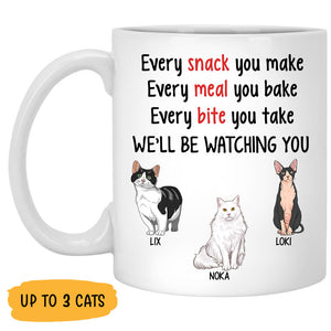 Every Snack You Make, Personalized Coffee Mug, Custom Gift for Cat Lovers