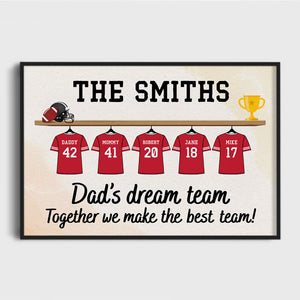 Personalized Dad's Dream Team Poster, Customized Father's Day Gifts