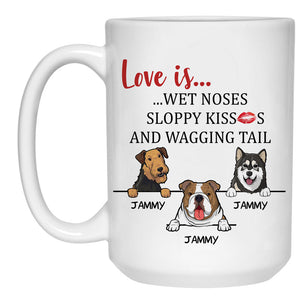 Noses Kisses Tail, Funny Personalized Coffee Mug, Custom Gift for Dog Lovers, Father's Day gift