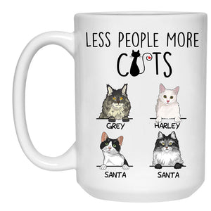 Less People More Cats, Custom Coffee Mug, Personalized Gifts for Cat Lovers