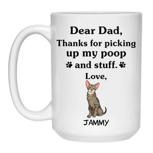 Thanks for picking up my poop and stuff, Funny Oriental Shorthair Cat Personalized Coffee Mug, Custom Gift for Cat Lovers