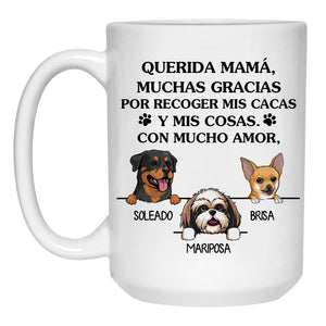 Thanks For Picking Up My Poop Spanish Espanol, Funny Personalized Coffee Mug, Custom Gift for Dog Lovers