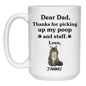 Thanks for picking up my poop and stuff, Funny Maine Coon Personalized Coffee Mug, Custom Gift for Cat Lovers