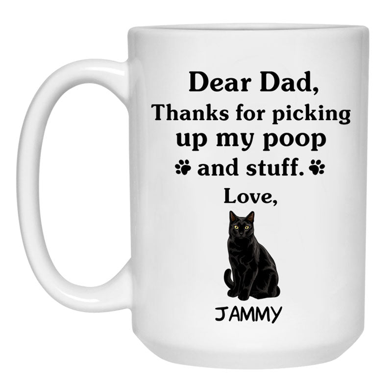 Thanks for picking up my poop and stuff, Funny Bombay Cat Personalized Coffee Mug, Custom Gift for Cat Lovers