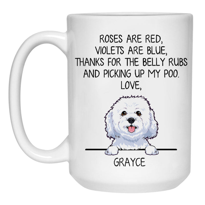Roses are Red, Funny Bichon Frise Personalized Coffee Mug, Custom Gifts for Dog Lovers