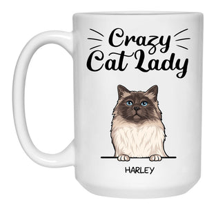 Crazy Cat Lady, Custom Coffee Mug, Personalized Gifts for Cat Lovers