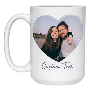 Heart Custom Photo, Personalized Mugs, Custom Coffee Mugs, Valentine's Day gift, Anniversary gifts