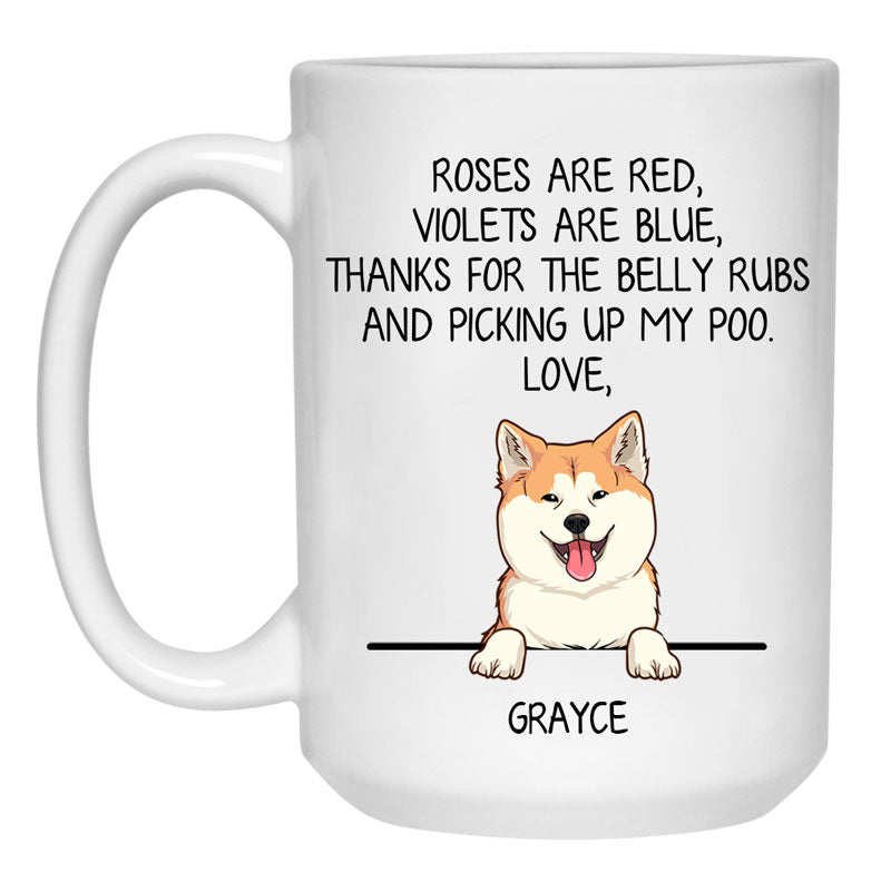 Roses are Red, Funny Akita Personalized Coffee Mug, Custom Gifts for Dog Lovers