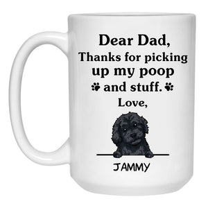 Thanks for picking up my poop and stuff, Funny Schnoodle Personalized Coffee Mug, Custom Gifts for Dog Lovers