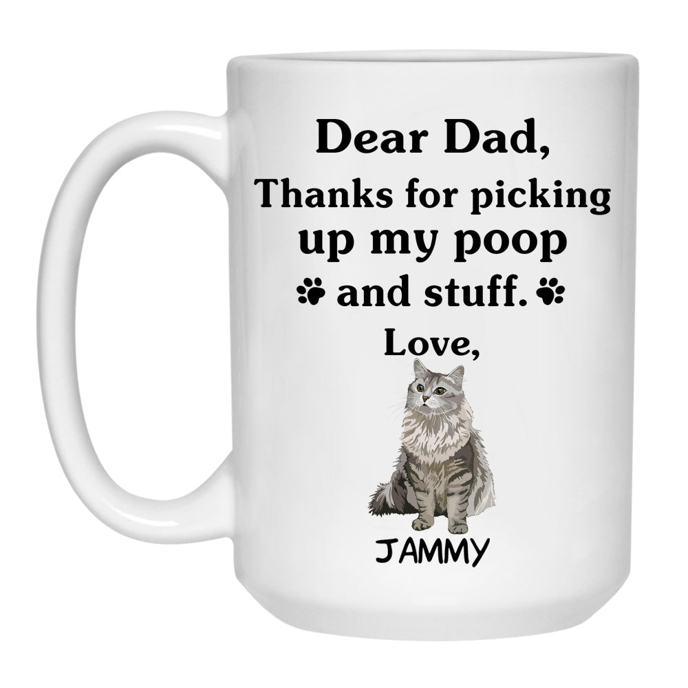 Thanks for picking up my poop and stuff, Funny Siberian Cat Personalized Coffee Mug, Custom Gift for Cat Lovers