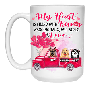 Heart Kisses Love, Personalized Mugs, Custom Gifts for Dog Lovers