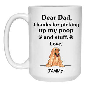 Thanks for picking up my poop and stuff, Funny Afghan Hound Personalized Coffee Mug, Custom Gifts for Dog Lovers