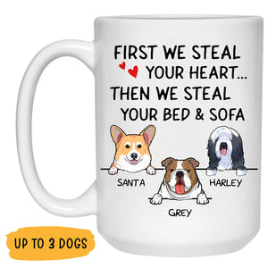 Steal Your Heart, Personalized Coffee Mug, Custom Gift for Dog Lovers