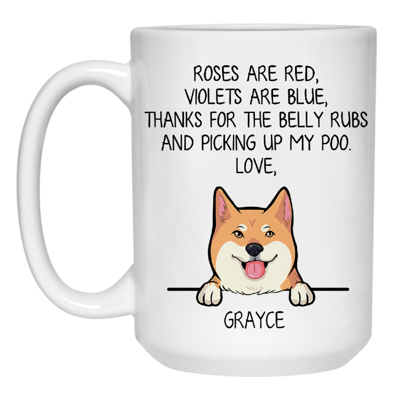 Roses are Red, Funny Shiba Inu Personalized Coffee Mug, Custom Gifts for Dog Lovers