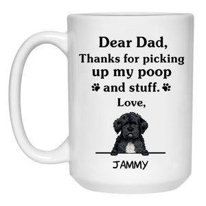 Thanks for picking up my poop and stuff, Funny Portuguese Water Dog Personalized Coffee Mug, Custom Gifts for Dog Lovers