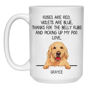 Roses are Red, Funny Golden Retriever Personalized Coffee Mug, Custom Gifts for Dog Lovers