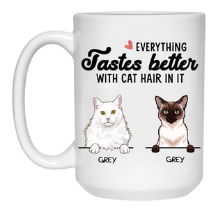 Better With Cat Hair In It, Custom Coffee Mug, Personalized Gifts for Cat Lovers