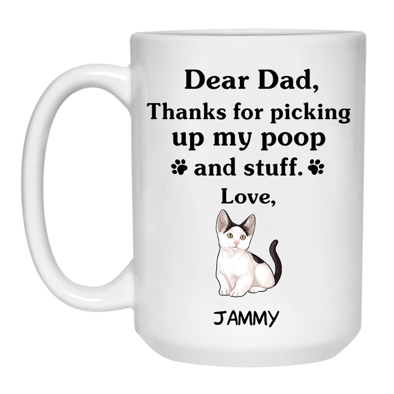 Thanks for picking up my poop and stuff, Funny Munchkin Cat Personalized Coffee Mug, Custom Gift for Cat Lovers