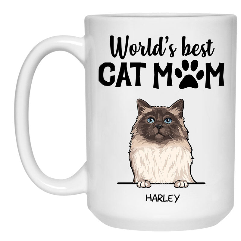Cat Mom Mug - Personalized Cat Mom Mug - LoveOnPrints
