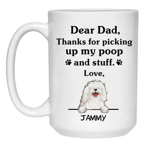Thanks for picking up my poop and stuff, Funny Komondor Personalized Coffee Mug, Custom Gifts for Dog Lovers