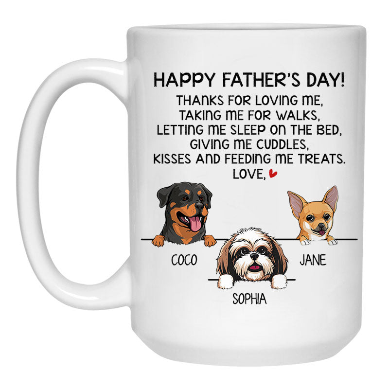 Thanks For Loving Me, Funny Personalized Coffee Mug, Custom Gift for Dog Lovers
