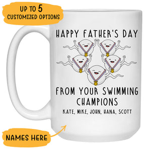 Happy Father's Day From Your Swimming Champions, Personalized Mug, Funny Father's Day gifts