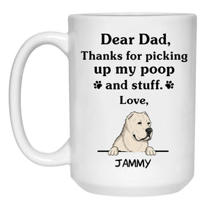 Thanks for picking up my poop and stuff, Funny Central Asian Shepherd Personalized Coffee Mug, Custom Gifts for Dog Lovers