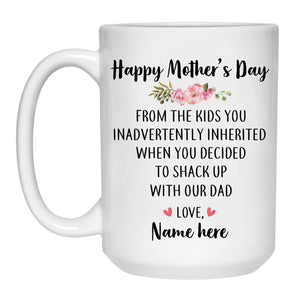 Happy Mother's Day From Inherited Kids Personalized Mug, Mother's Day gift, Custom Gift