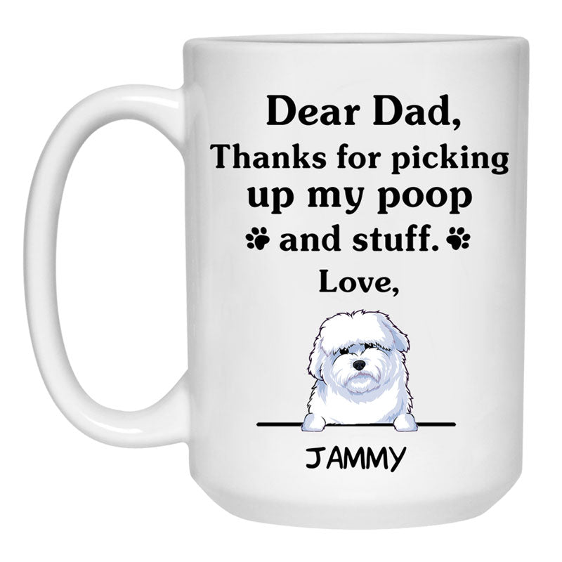 Thanks for picking up my poop and stuff, Funny Coton de Tulear Personalized Coffee Mug, Custom Gifts for Dog Lovers