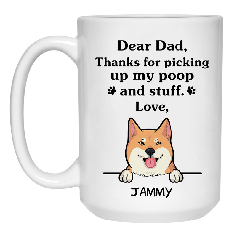 Thanks for picking up my poop and stuff, Funny Shiba Inu Personalized Coffee Mug, Custom Gifts for Dog Lovers