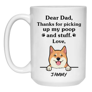 Thanks for picking up my poop and stuff, Funny Shiba Inu Personalized Coffee Mug, Custom Gifts for Dog Lovers