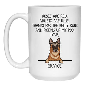 Roses are Red, Funny Belgian Malinois Personalized Coffee Mug, Custom Gifts for Dog Lovers