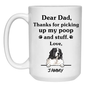 Thanks for picking up my poop and stuff, Funny Pyrenean Mastiff Personalized Coffee Mug, Custom Gifts for Dog Lovers
