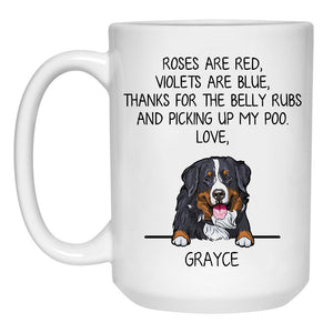 Roses are Red, Funny Bernese Mountain Personalized Coffee Mug, Custom Gifts for Dog Lovers