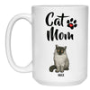 Cat Mom, Personalized Coffee Mug, Custom Gift for Cat Lovers
