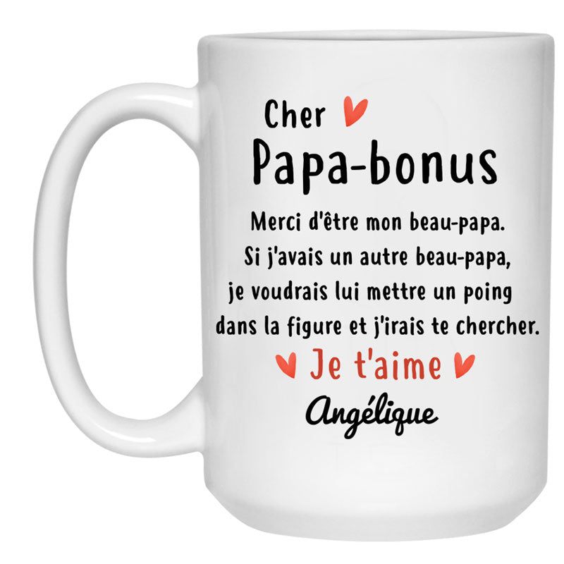 Cher Papa-bonus Merci d'être mon beau-papa, French Français, Mug Perso -  PersonalFury