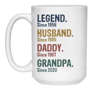 Legend Husband Daddy Grandpa Since Year, Personalized Mug, Father's Day Gifts